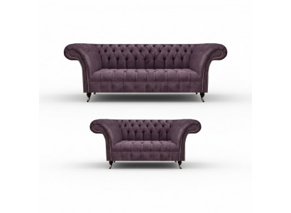 Volledige Chesterfield Lila Zitset 2x Banken Driezitter 2-zitter