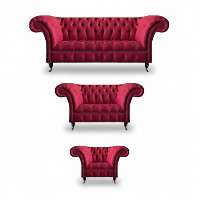 Edle Chesterfield roze zitgroep woonkamer designer textiel banken