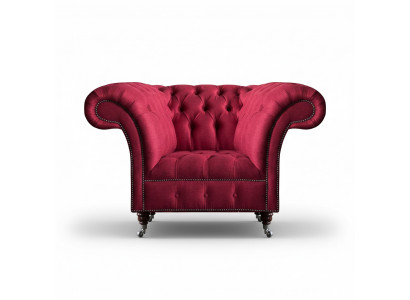 Chesterfield fauteuil roze designer zitelement luxe zitmeubel textiel woonkamer