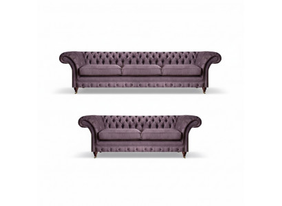 Modern Chesterfield bekledingsset, elegante driezitsbank stof, 2-zits 2-delig