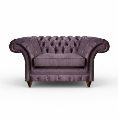 Chesterfield Lila Fauteuil Woonkamer Textiel Eenzitter Elegante 1-Zits
