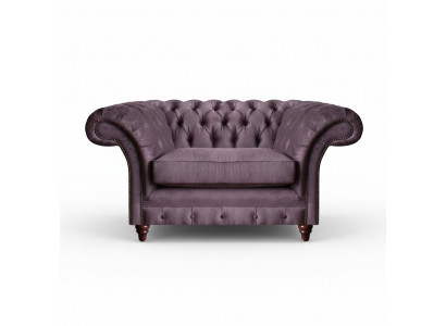 Chesterfield Lila Fauteuil Woonkamer Textiel Eenzitter Elegante 1-Zits