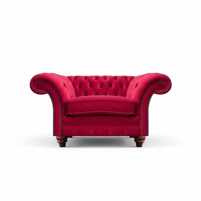 Rode Chesterfield woonkamerfauteuil designer stoffen fauteuil leunstoel