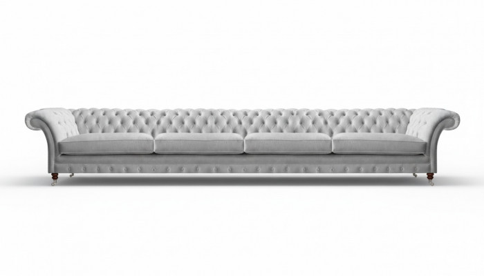 Witte Chesterfield bekleding viersitzig designer textielsofa edele meubels