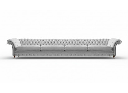 Witte Chesterfield bekleding viersitzig designer textielsofa edele meubels