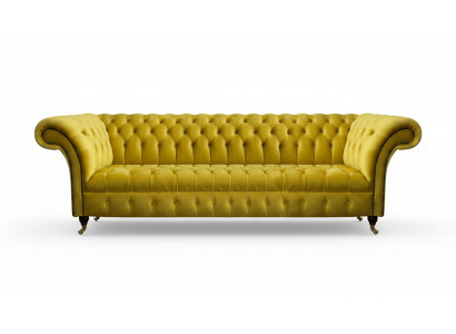 Chesterfield Gele Vierzitter Designer Bekleding Woonkamer Bank