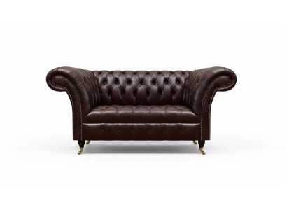 Chocoladebruin Chesterfield leren sofa designer kunstlederen sofa's tweezitter