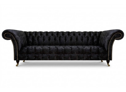 Chesterfield Moderne Zwarte Vierzitter Elegante Gestoffeerde Meubels 4-Zitter