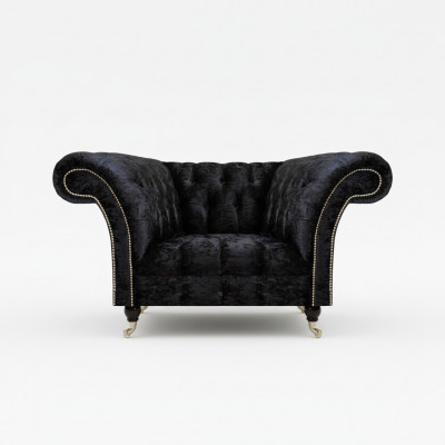 Chesterfield gestoffeerde fauteuil Zwarte eenzitter Luxueuze leunstoel