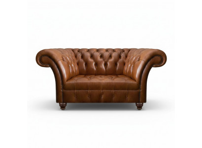 Bruine Chesterfield leren tweezits ontwerpers bank van kunstleer 2-zits sofa