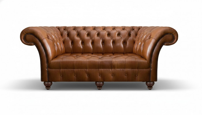 Bruine Chesterfield leren driezitter woonkamer moderne gestoffeerde banken