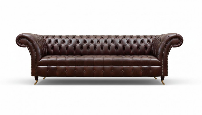 Modern kunstleren designbankstel voor de woonkamer, vierzits gestoffeerde bank.