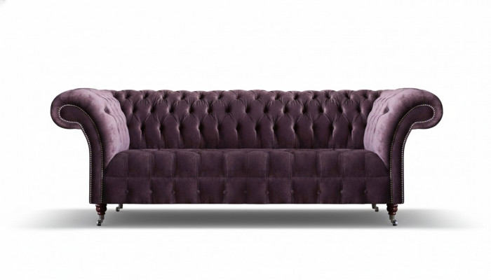 Lila Chesterfield Woonkamer Vierzits Designer Bankstel Stijlvol Meubilair