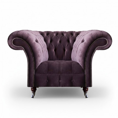 Luxueuze Chesterfield Paarse Fauteuil Woonkamer Eenzitter Moderne Meubels