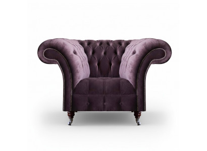 Luxueuze Chesterfield Paarse Fauteuil Woonkamer Eenzitter Moderne Meubels