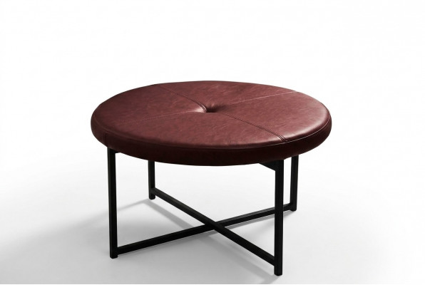 Salontafel met nieuw hoogwaardig leren tafelblad nieuw woonkamermeubilair Kastanjebruin