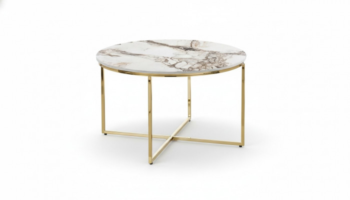 Salontafel moderne woonkamer meubels minimalistische metalen tafelblad Beige Nieuw