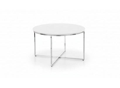 Luxe witte salontafel poten van wit metaal zilverkleurig woonkamer nieuw