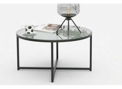 Salontafel Luxe woonkamer eetkamermeubilair Glas + Metaal zwart van hoge kwaliteit