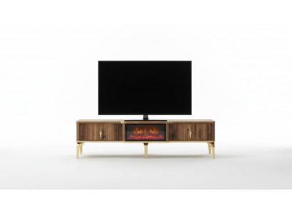 Luxe schoorsteenmantel tv-meubel woonkamer laag tv-meubel hout bruin dressoir