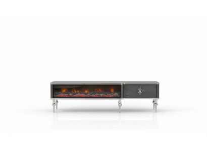 TV-meubel open haard metaal hout MDF spaanplaat luxe meubels nieuw wit RTV