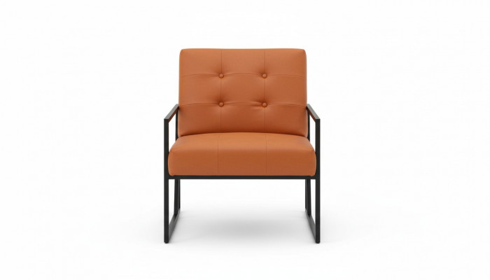 Woonkamer fauteuil Oranje Nieuwe luxe metalen poten Stoffering van textiel
