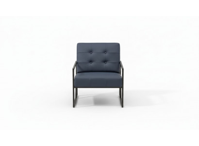 Eenzitter fauteuil zwart textiel met metalen poten woonkamer luxe eetkamer