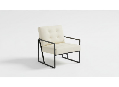 Exclusieve fauteuil woonkamer moderne stijl beige textiel metalen poten