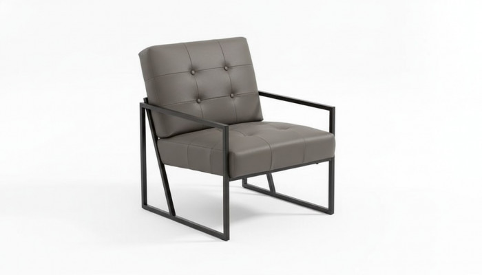 Woonkamer fauteuil Donkergrijs 1-zits Metalen poten + Textielbekleding