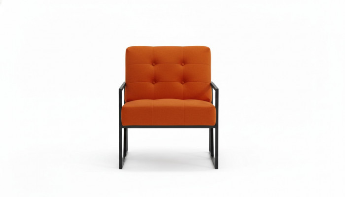 Oranje fauteuil woonkamer luxe meubels hoogwaardige metalen poten textiel nieuw