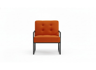 Oranje fauteuil woonkamer luxe meubels hoogwaardige metalen poten textiel nieuw