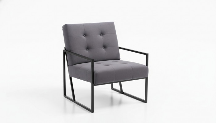Grijze Chesterfield fauteuil met houten frame Luxe woonkamer meubels 1-zits
