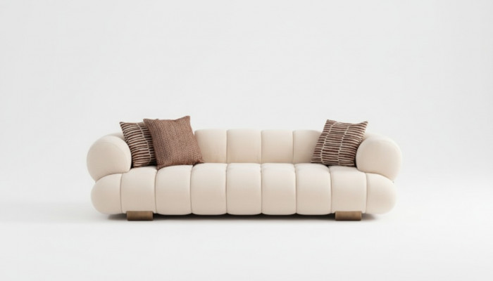 Witte driezits designstoffenzetels voor de woonkamer Luxe banken