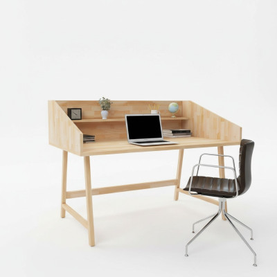 Stijlvolle lichtbruine schrijftafel designer bureautafels luxe houten meubels