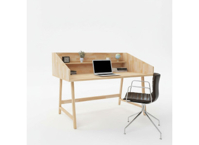Stijlvolle lichtbruine schrijftafel designer bureautafels luxe houten meubels