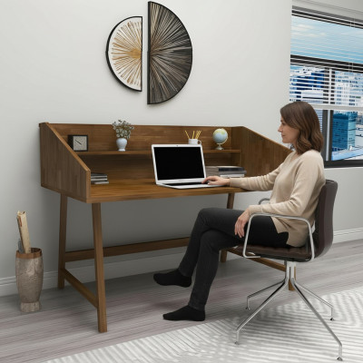 Hoogwaardige houten tafel Designer bureautafel Moderne houten meubels Bureau