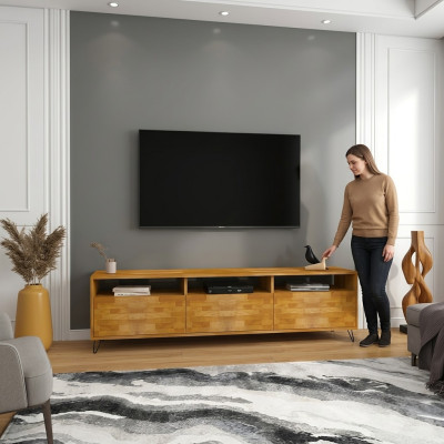 Bruin woonkamer dressoir Robuuste tv-standaard Moderne houten meubels