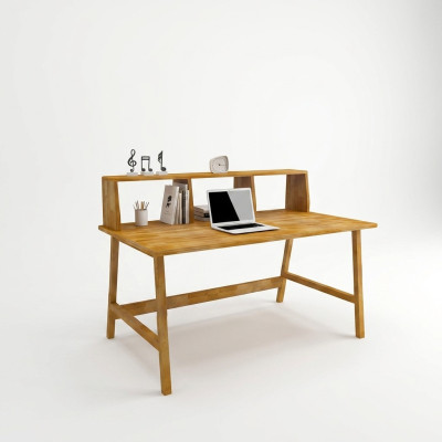 Stijlvolle houten tafel bruine werktafel designer bureaus kantoor meubels
