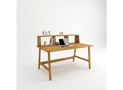 Stijlvolle houten tafel bruine werktafel designer bureaus kantoor meubels