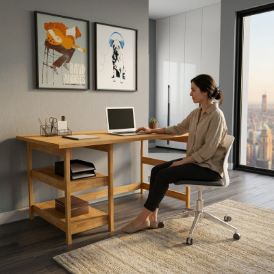 Bruine bureautafels Designer Hoogwaardige houten tafel Moderne bureaus