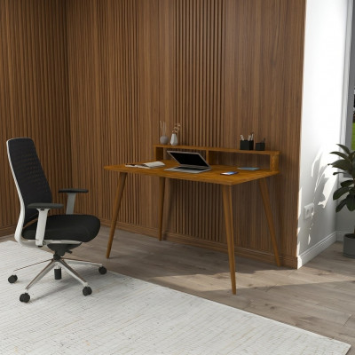 Luxe bruine schrijftafel in slaapkamerstijl moderne houten bureau nieuw