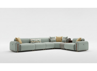 Luxe groene hoekbank woonkamer leren banken designer zitmeubelen