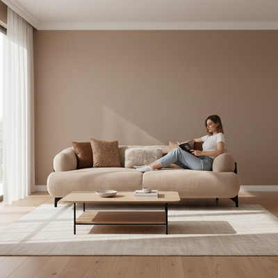 Luxe wit gestoffeerde designer bank woonkamer 3-zits