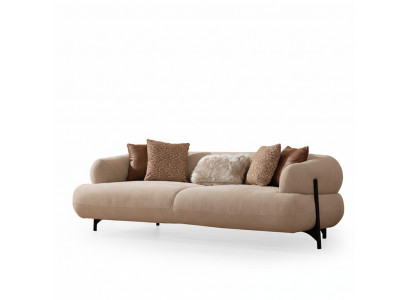 Luxe wit gestoffeerde designer bank woonkamer 3-zits