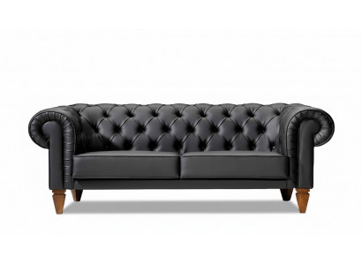 Stijlvolle Chesterfield zwarte driezits moderne chique beklede meubels