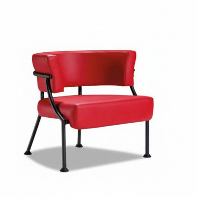 Luxe Rode Fauteuil Designer Leren Eenzitter Gestoffeerde Clubfauteuil