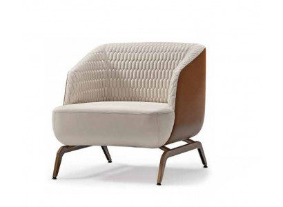 Luxe witte fauteuil designer relax fauteuil eenzitter beklede televisiestoel.