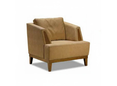 Bruine gestoffeerde fauteuil designer textiele eenzitter moderne televisiefauteuil