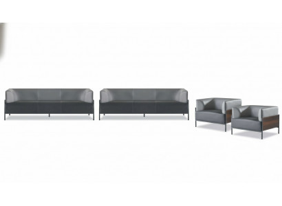 Exclusieve universele zithoeken 4-delig leer zwart modern designer