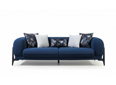 Blauer bekleding 3-zits relaxbanken designer clubsofa's lounge meubels